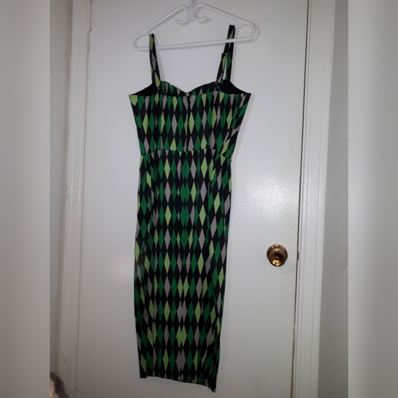 NWT XL Gloria dress removable peplum in Green House Harlequin Pinup Couture - Picture 3 of 8